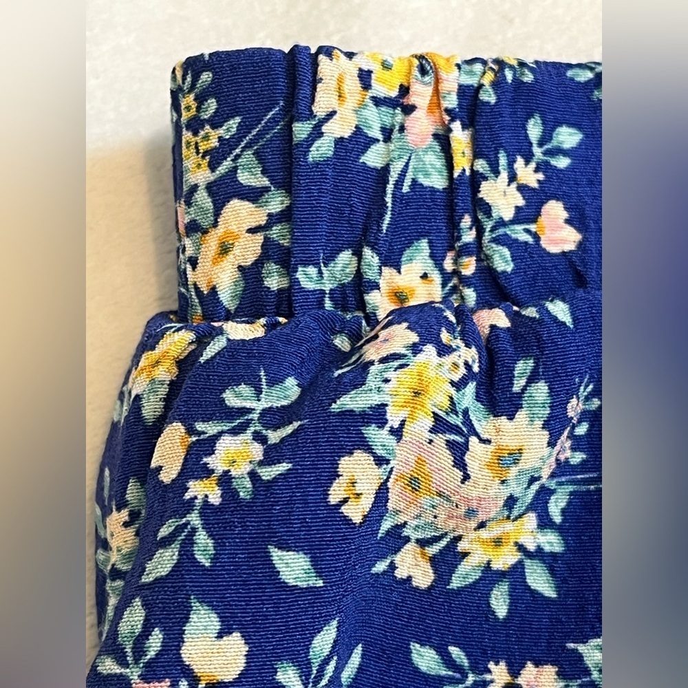 American Eagle Outfitters Blue Floral Elastic Waist Ruffle Shorts Size Small - Picture 4 of 16